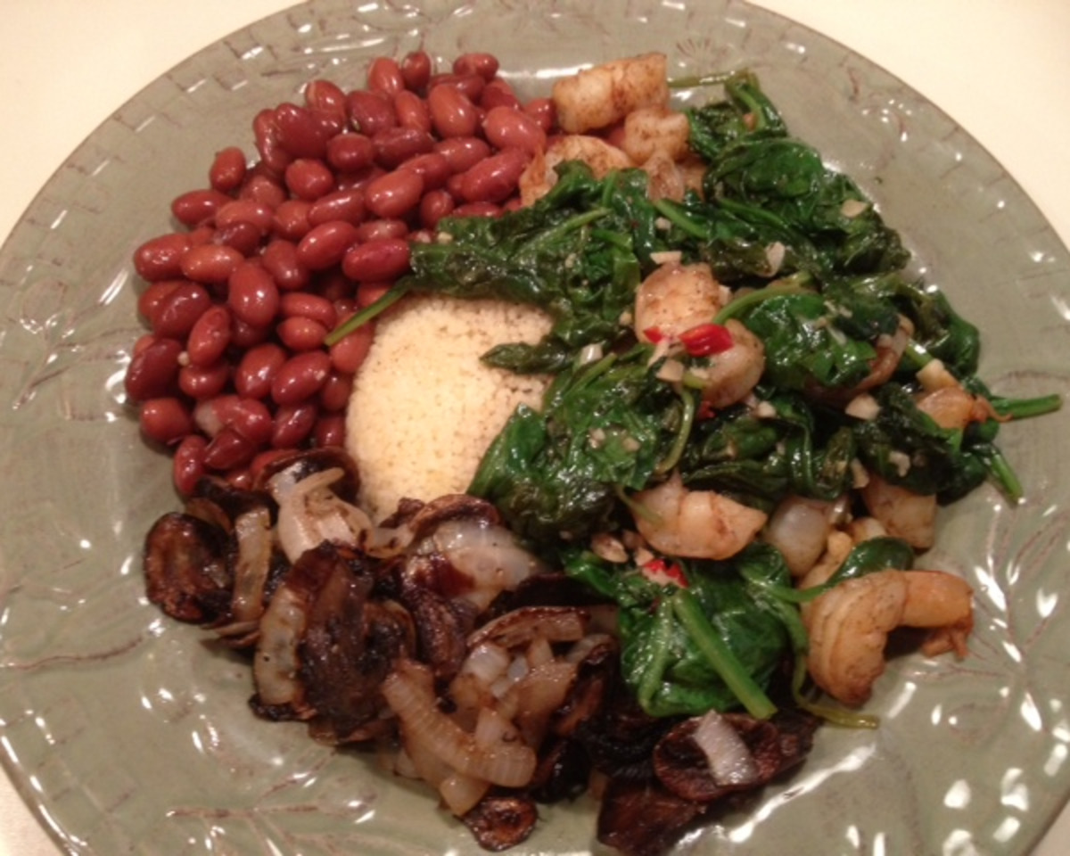 Sautéed Shrimp with Lemon-Garlic Spinach