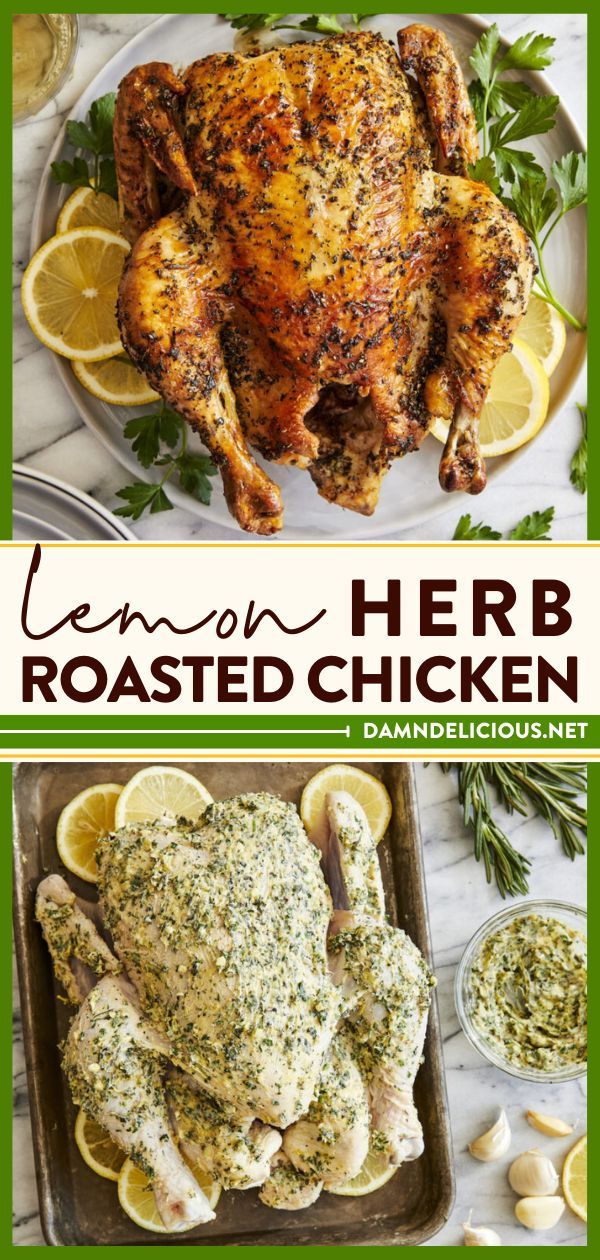 Slow-Roasted Herb-Crusted Chicken with Lemon-Herb Gravy