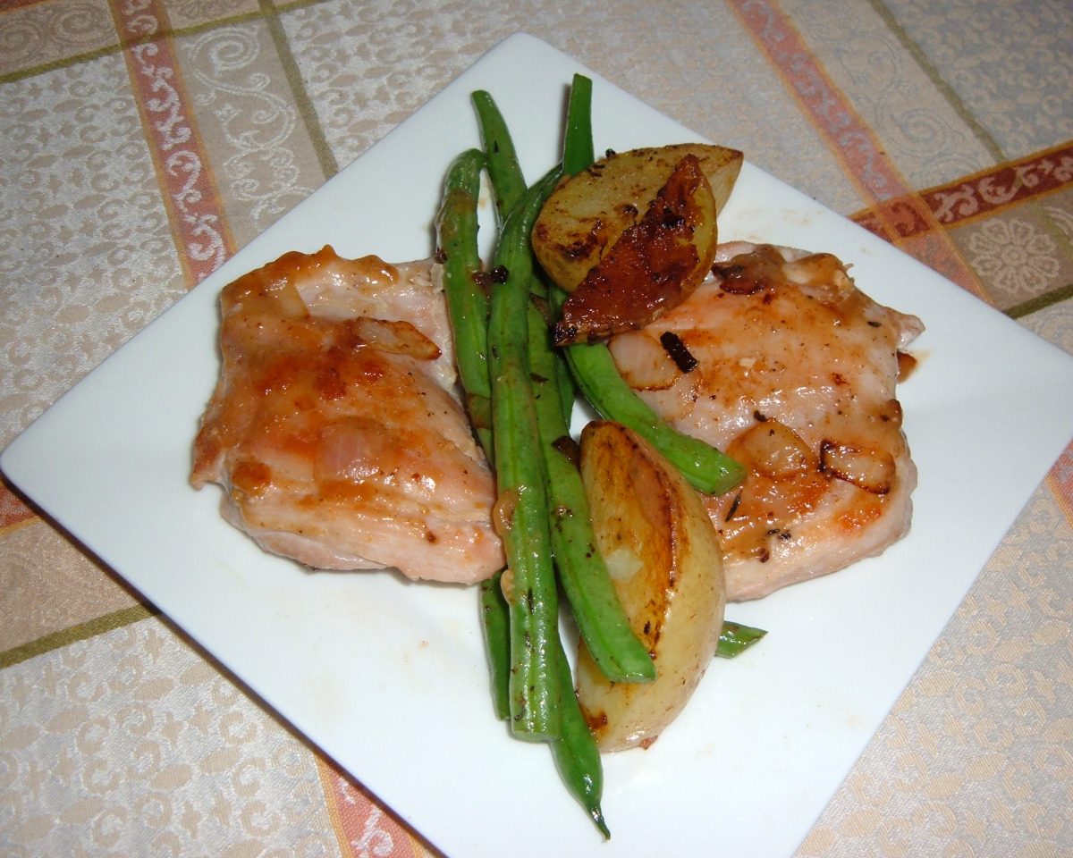 Pan-Seared Chicken Thighs with Mustard Cream Sauce and Thyme