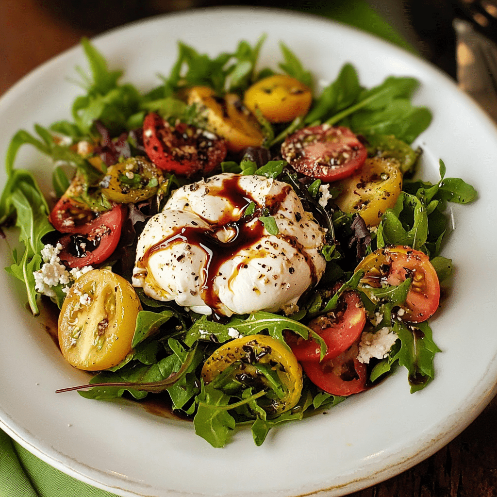 Roasted Vegetable and Burrata Salad with Balsamic Glaze