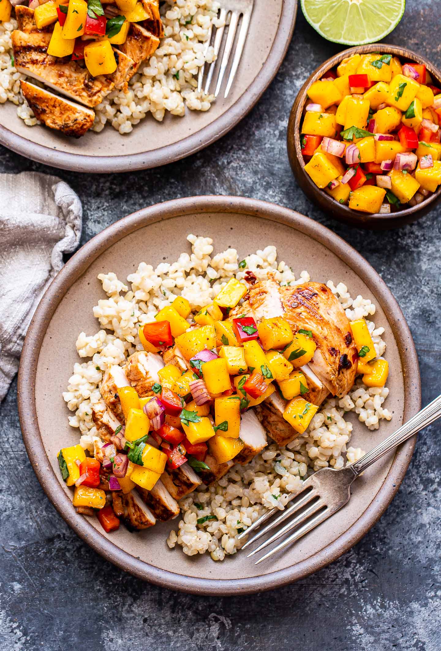 Chipotle Lime Grilled Chicken Tacos with Mango Salsa