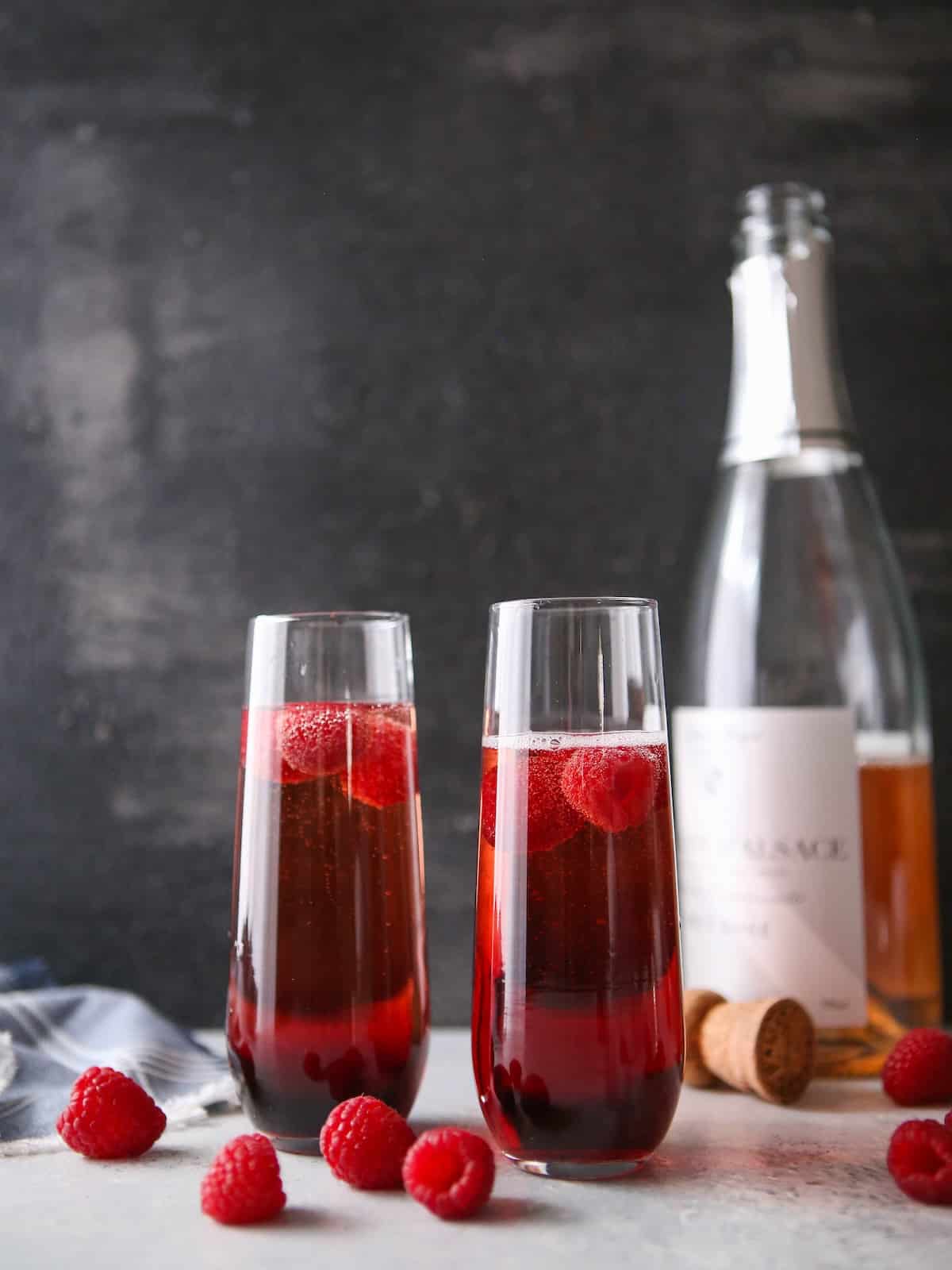Rose and Raspberry Sparkling Cocktail