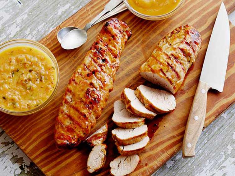 Citrus-Glazed Grilled Pork Tenderloin with Mojo Verde