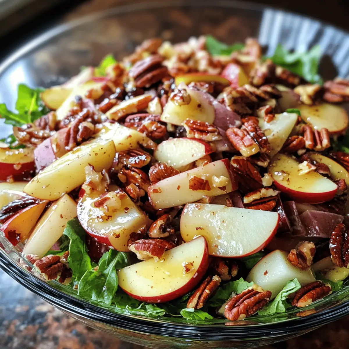 Cinnamon-Spiced Apple and Pecan Salad with Maple Dressing
