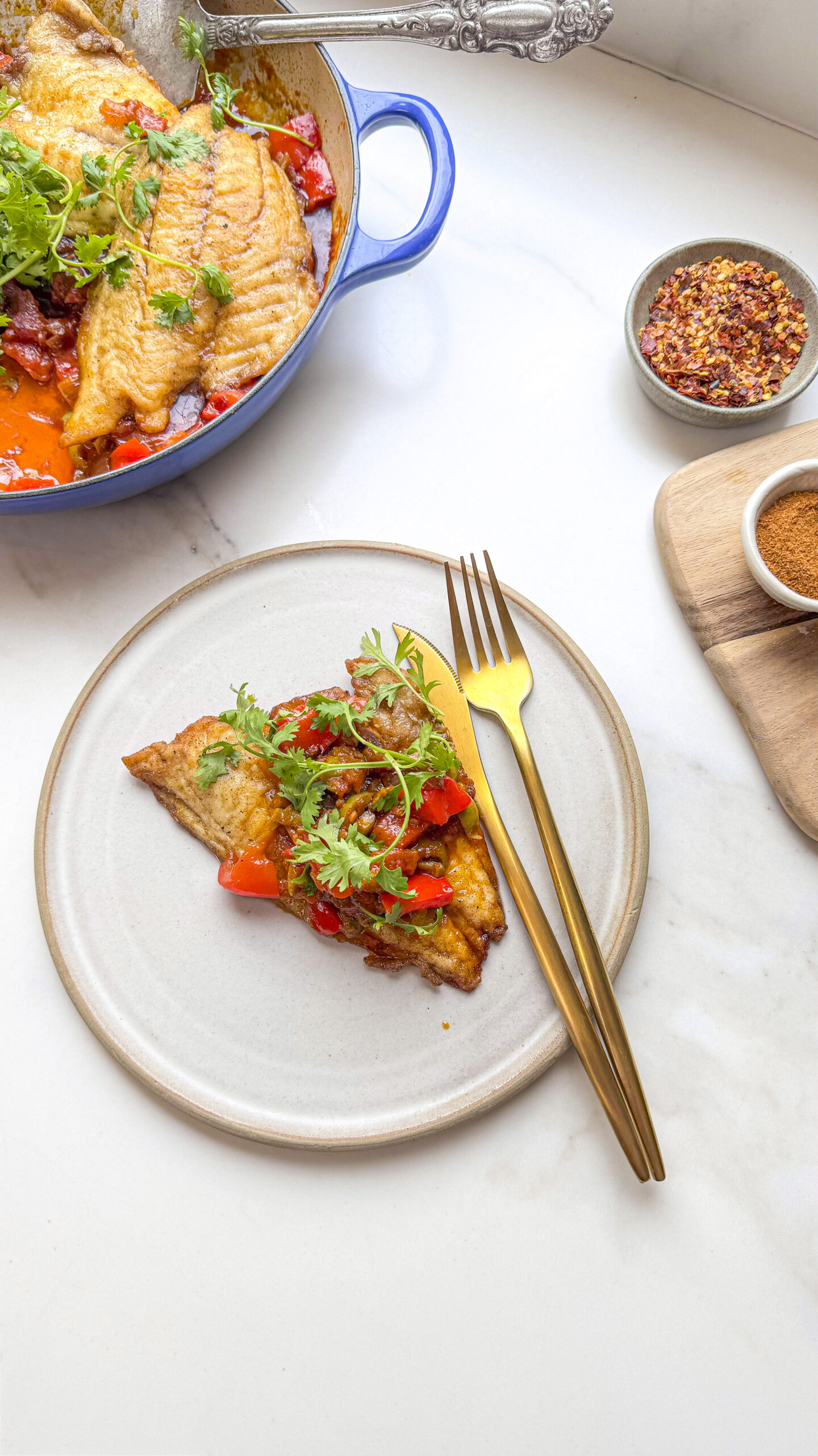 Pan-Seared Sea Bream with Tomato-Caper Sauce
