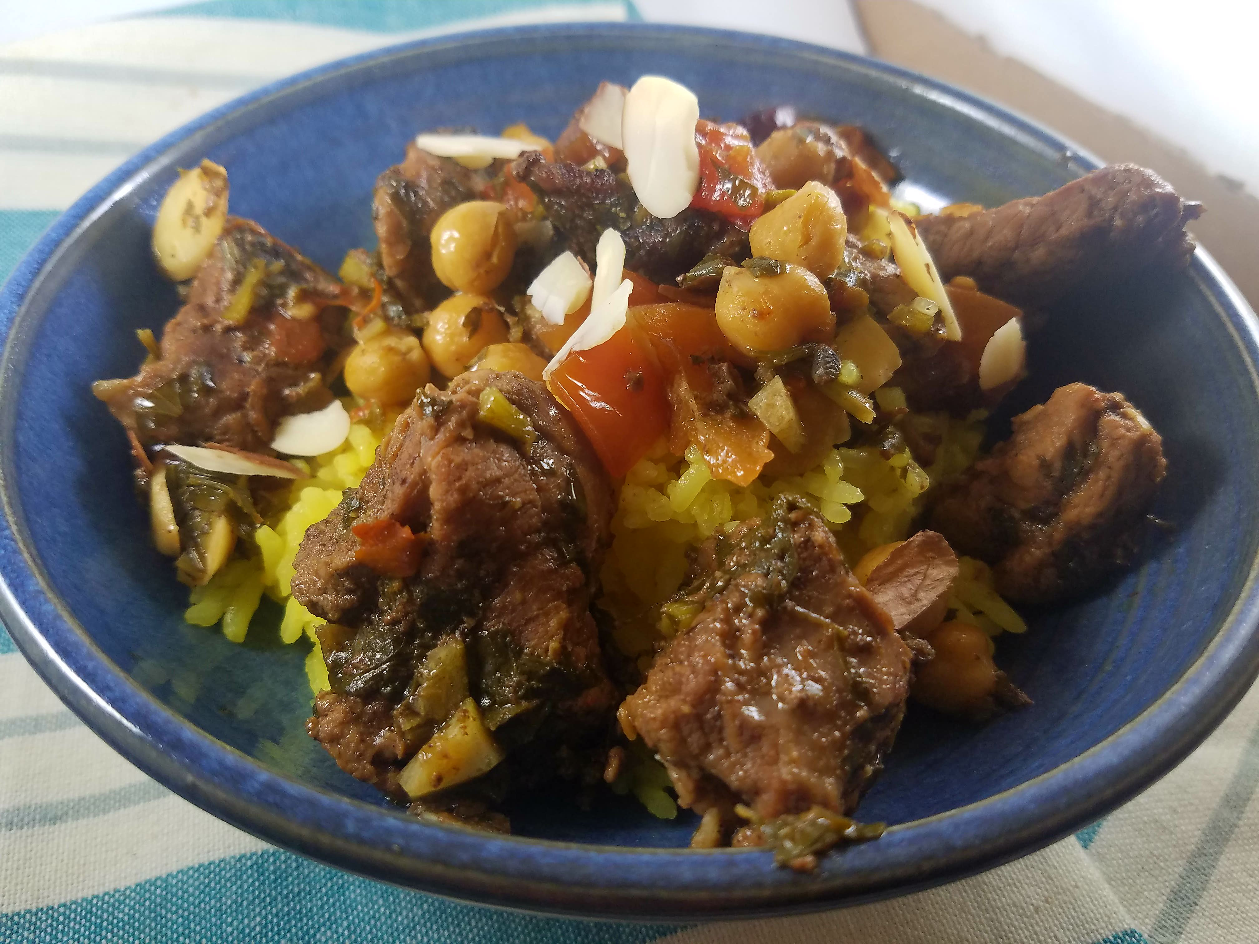 Slow-Cooked Moroccan Chickpea and Lamb Tagine