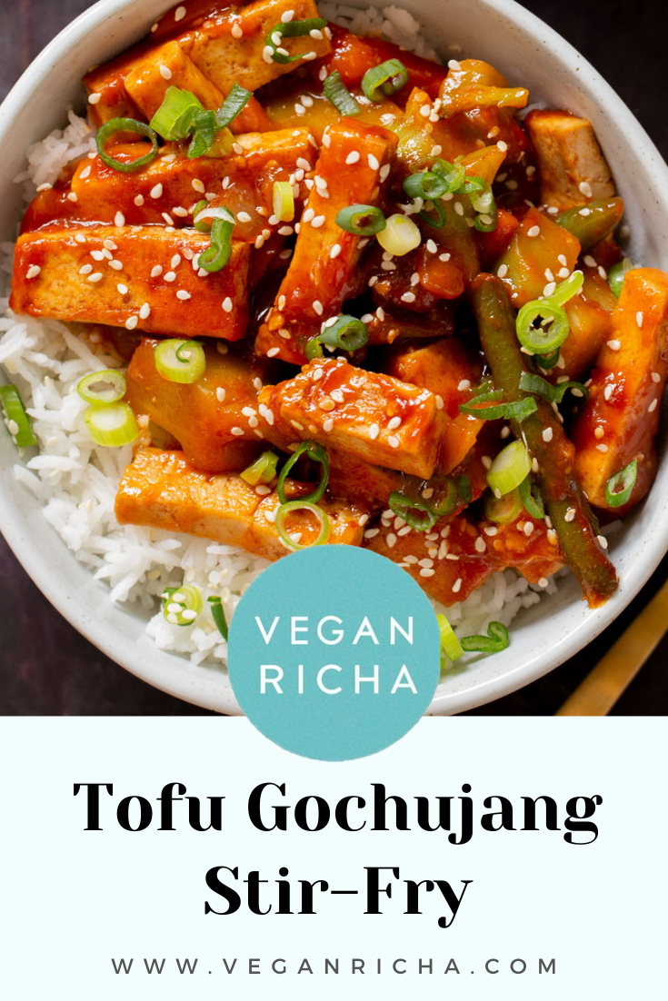Korean-Style Tofu Stir Fry with Gochujang Sauce