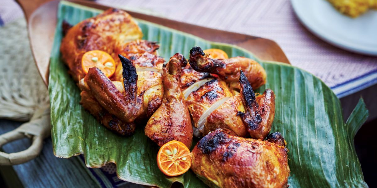 Vinegar-Marinated Grilled Chicken Inasal with Annatto Oil