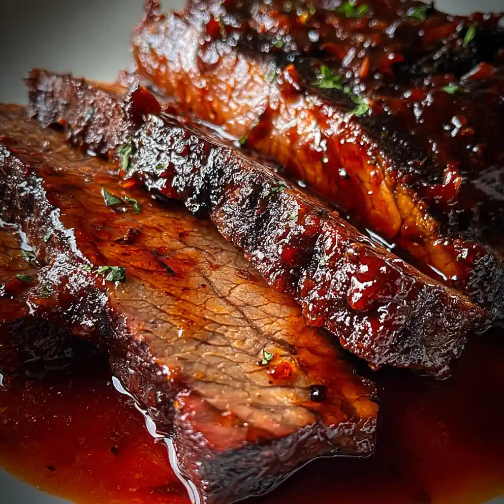 Oven-Roasted Brisket with Pomegranate Glaze