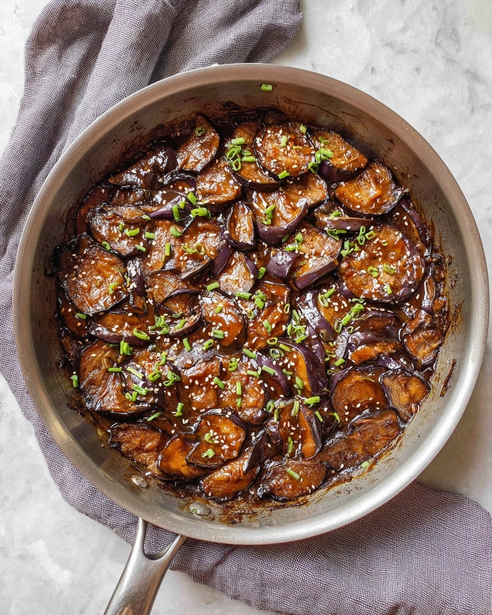 Soy-Glazed Korean Eggplant Stir Fry with Garlic and Scallions