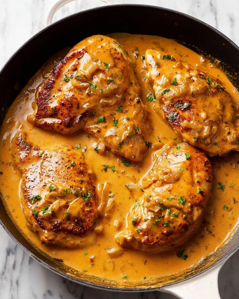 Cajun-Spiced Smothered Chicken with Creamy Onion Gravy