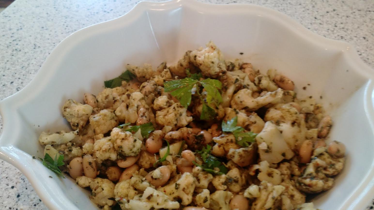 Spiced Cauliflower and Nut-Free Pesto Salad