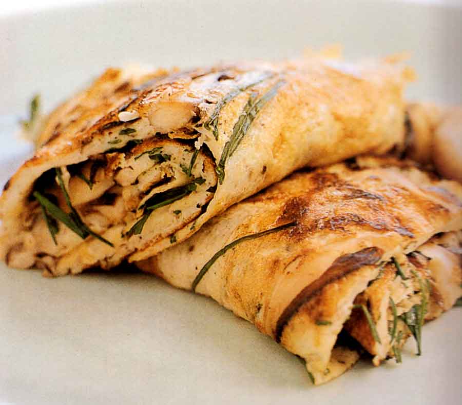Sautéed Spinach and Shiitake Mushroom Egg White Omelette
