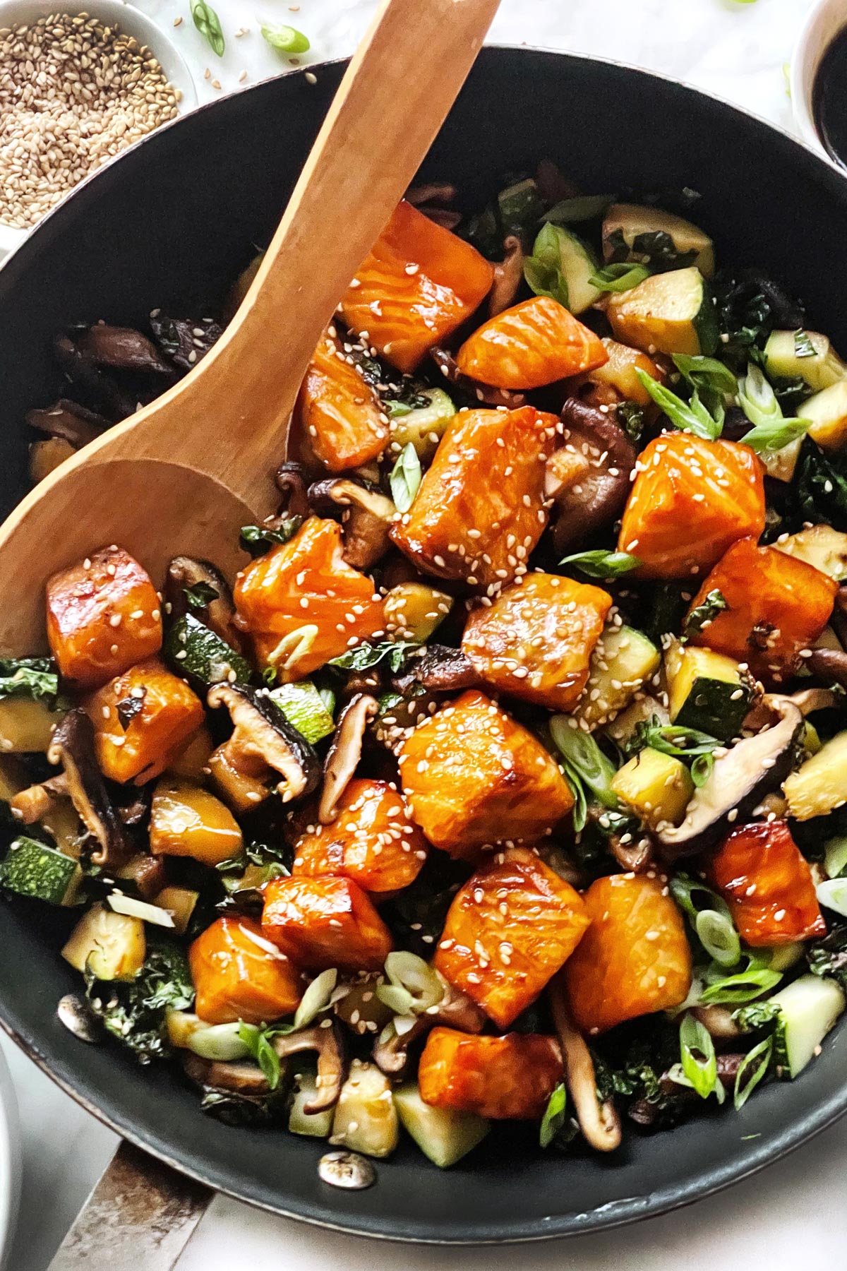 Turmeric Zucchini Stir-Fry with Salmon