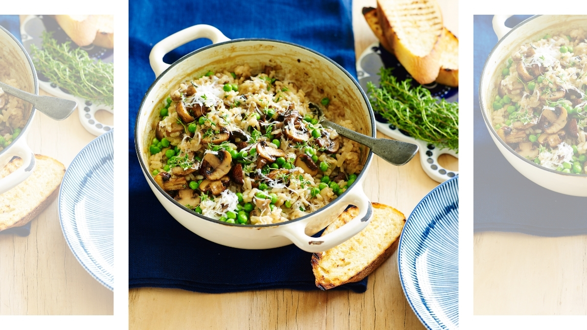 Creamy Mushroom and Pea Risotto
