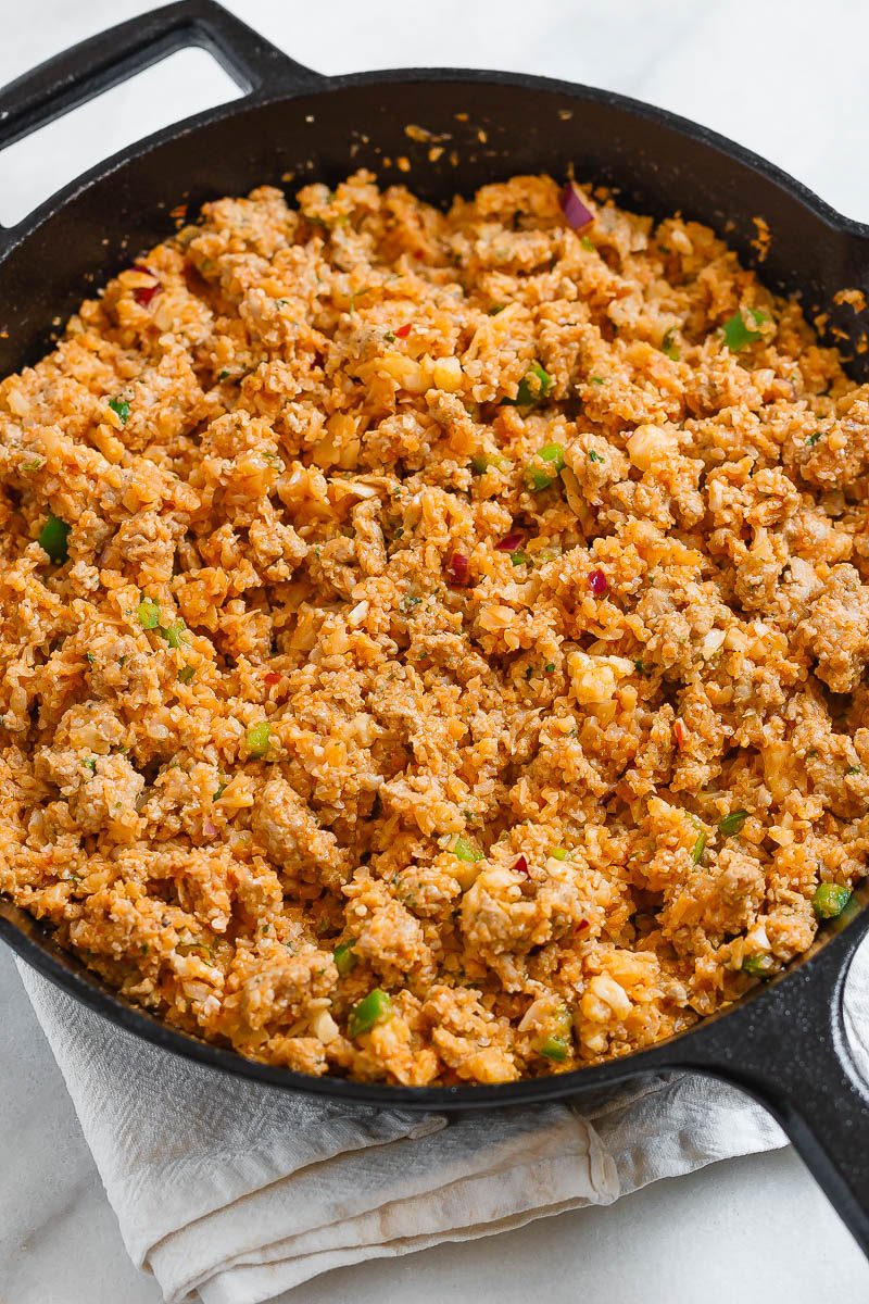 Spicy Sausage & Cauliflower 'Rice' Skillet