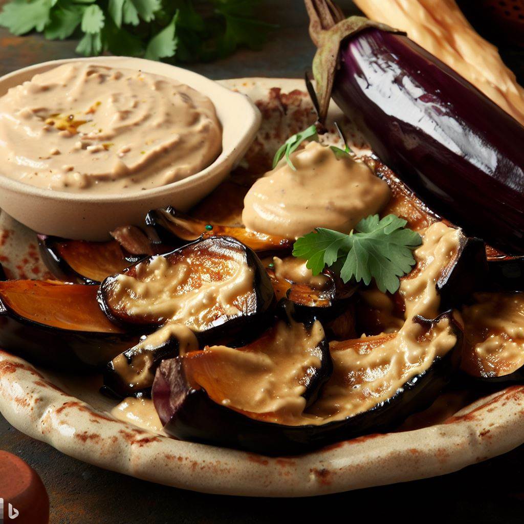 Roasted Middle Eastern-Spiced Eggplant with Tahini Drizzle