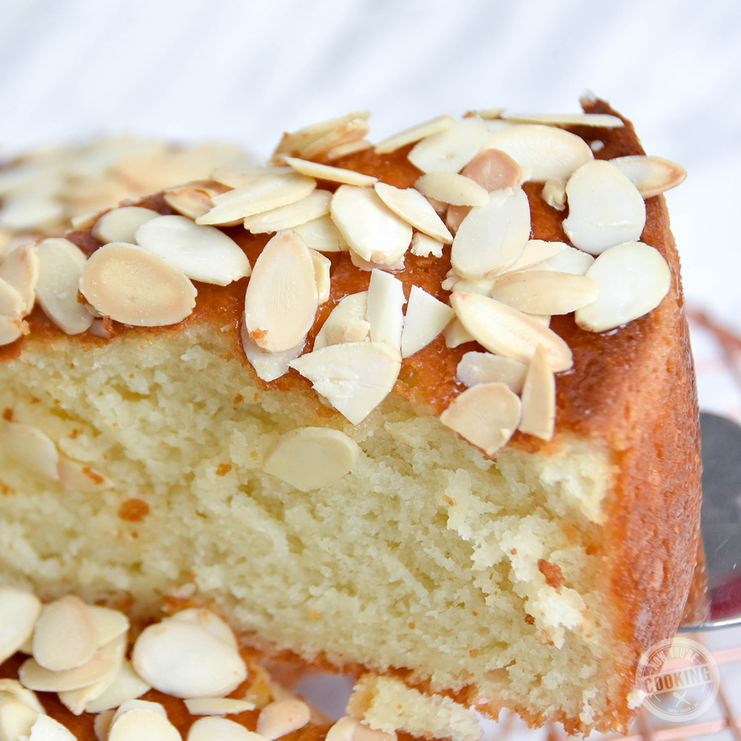 Orange Cardamom Sponge Cake with Honey Yogurt Glaze