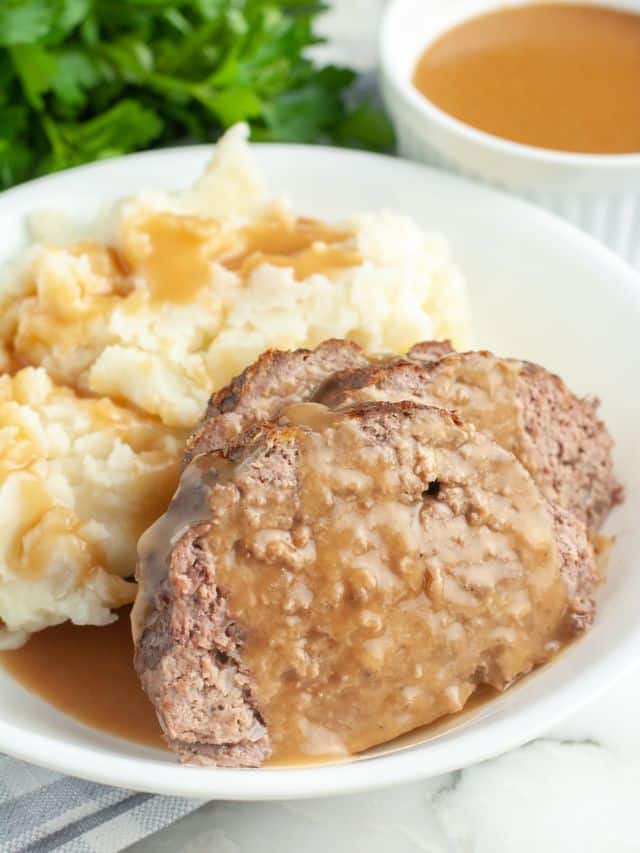 Philo Farnsworth-Inspired Vintage TV Dinner Meatloaf with Brown Gravy