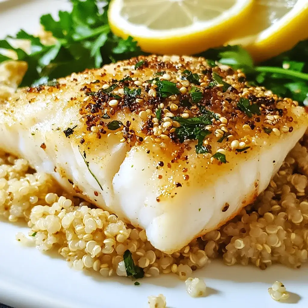 Baked Lemon-Garlic Cod with Herb Quinoa