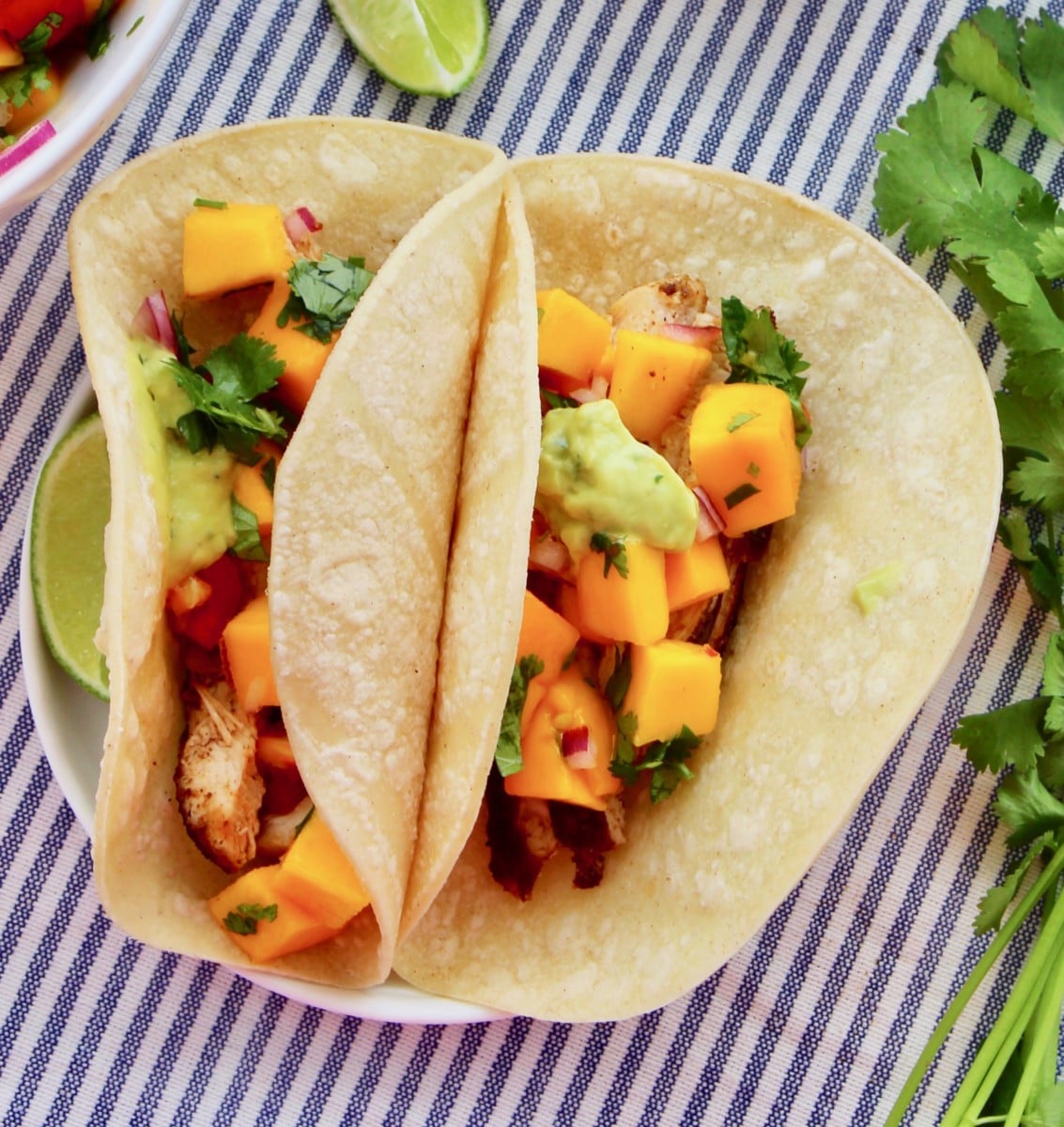 Chipotle-Cilantro Chicken Tacos with Mango Salsa