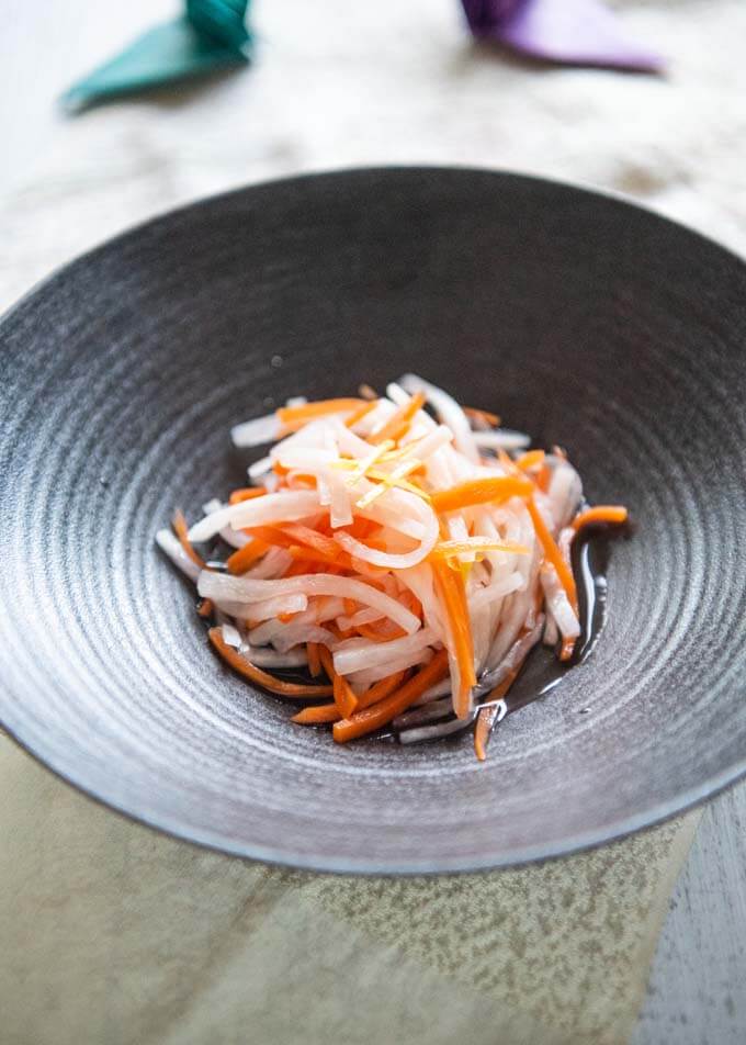 Stir-Fried Tofu Bánh Mì with Pickled Daikon and Carrots