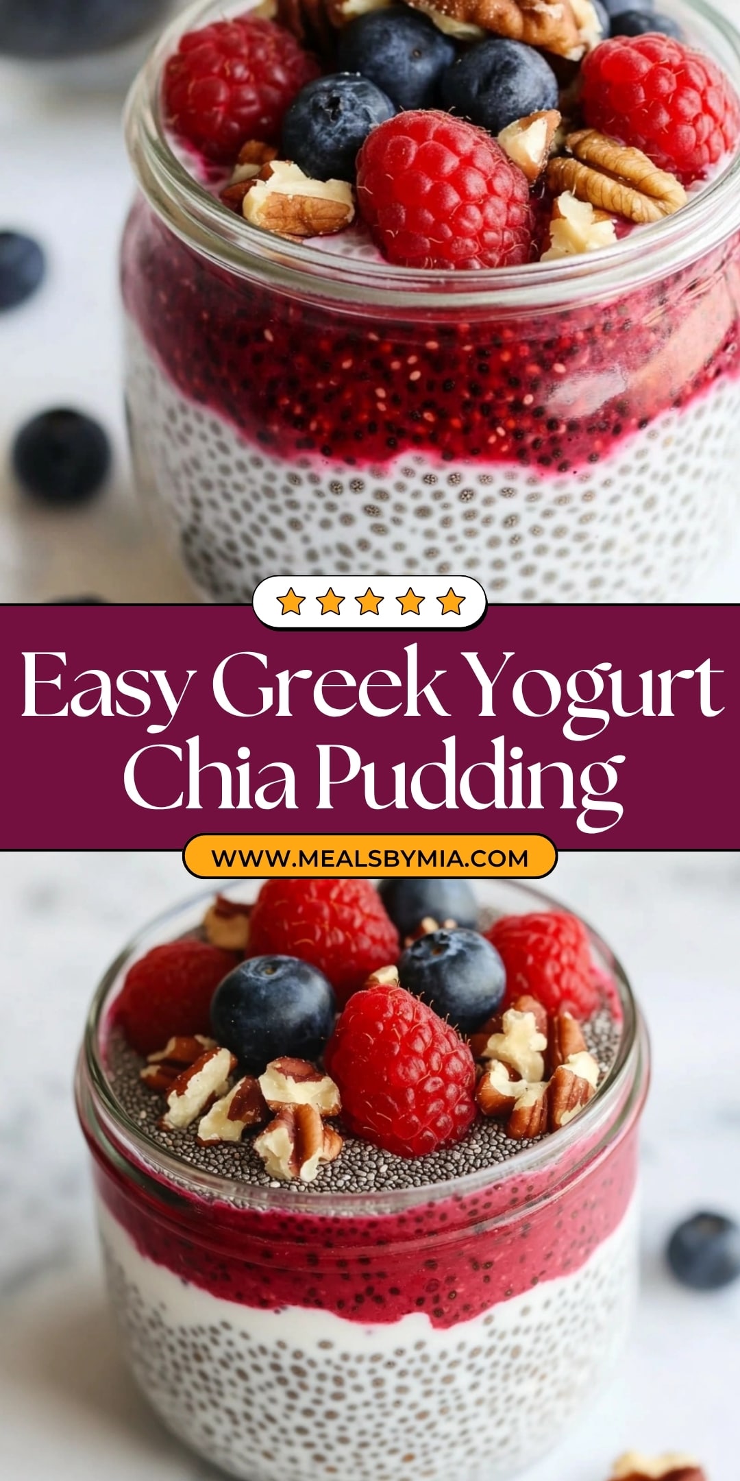 No-Bake Greek Yogurt and Honey Chia Pudding Parfait