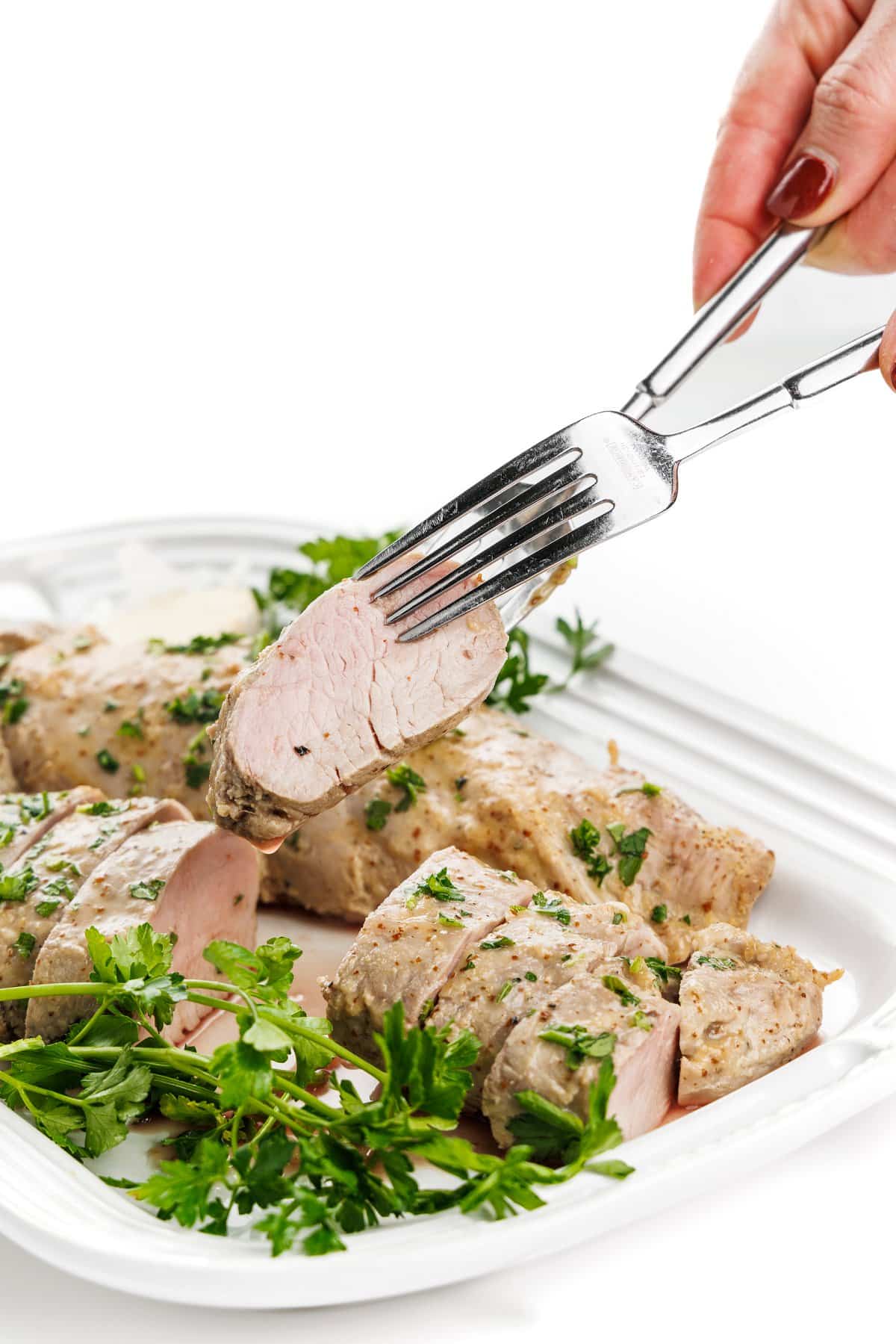 Baked Herb-Crusted Pork Tenderloin with Mustard Glaze