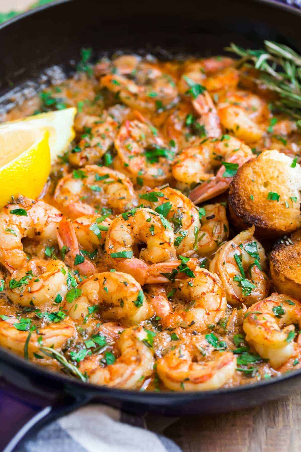 Sautéed Shrimp with Garlic Butter and Fresh Herbs