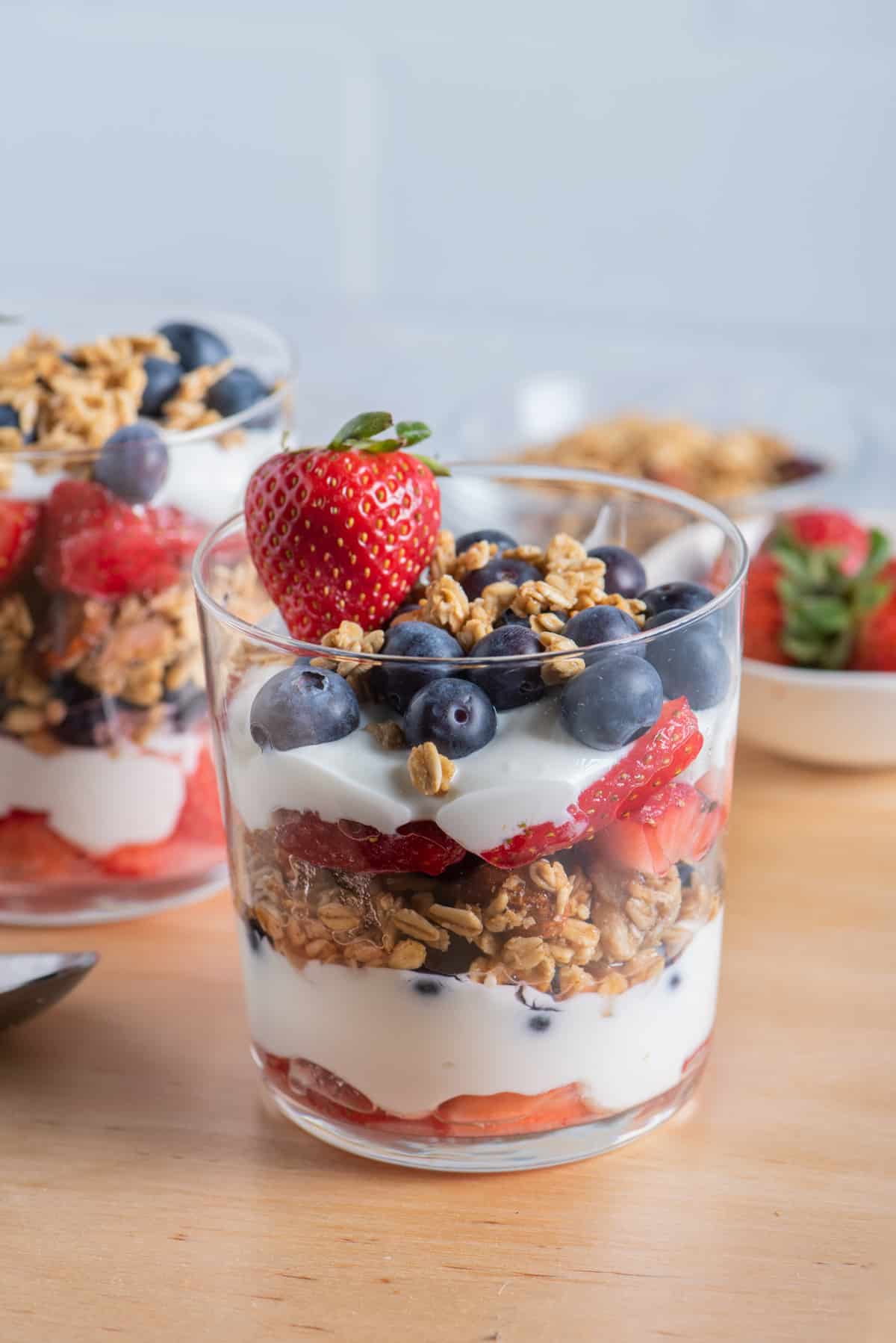 No-Bake Greek Yogurt Berry Parfait with Honey Almond Granola