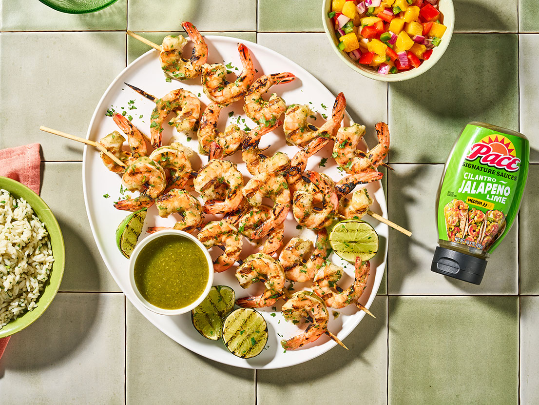 Chili-Lime Grilled Shrimp Skewers with Cilantro