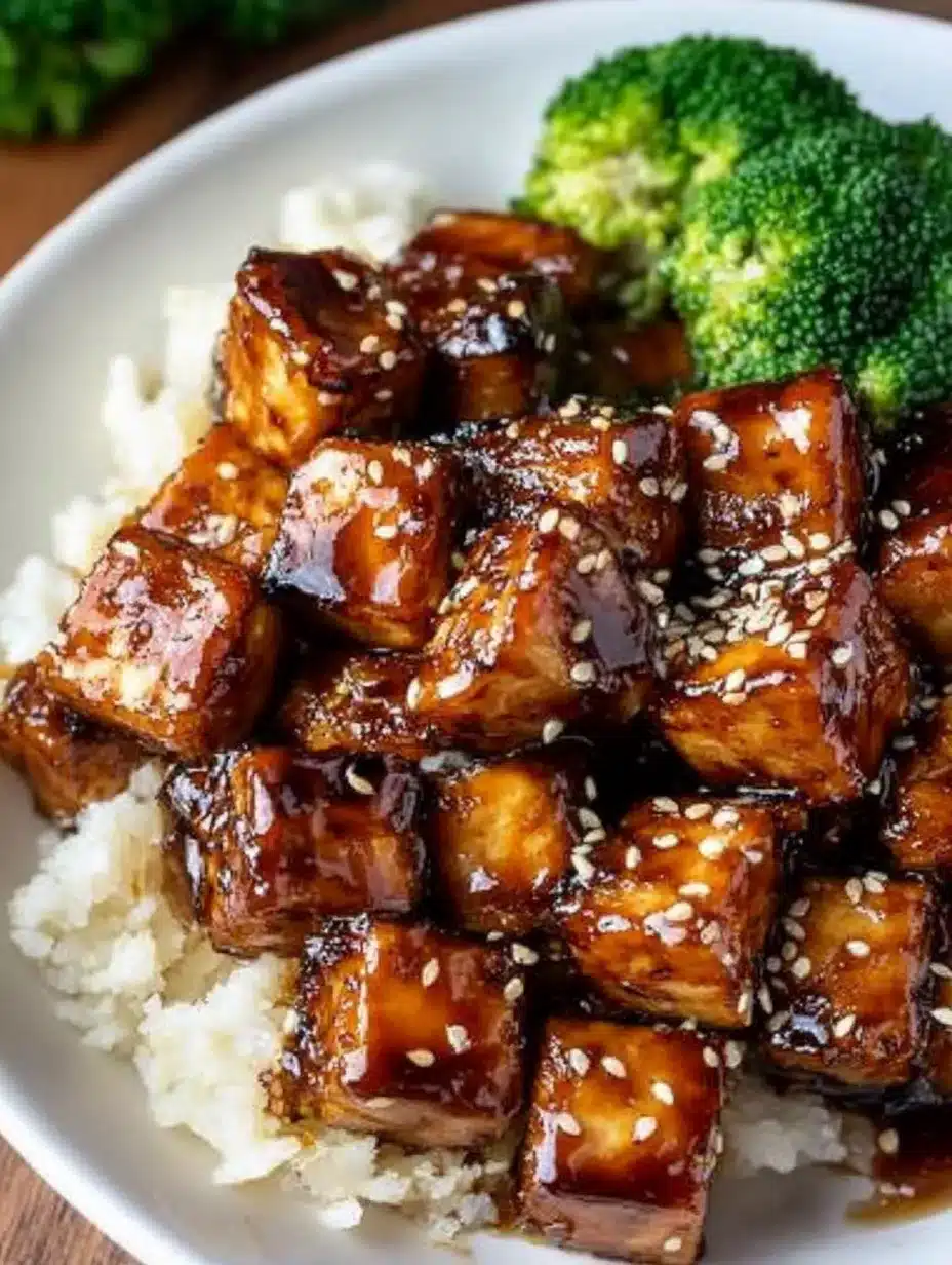 Crispy Air Fryer Korean-Style Tofu with Soy-Garlic Glaze