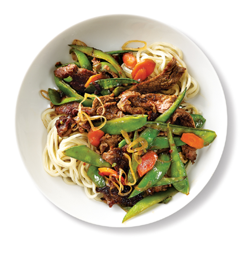 Spiced Beef Stir-Fry with Sautéed Nuts and Vegetables