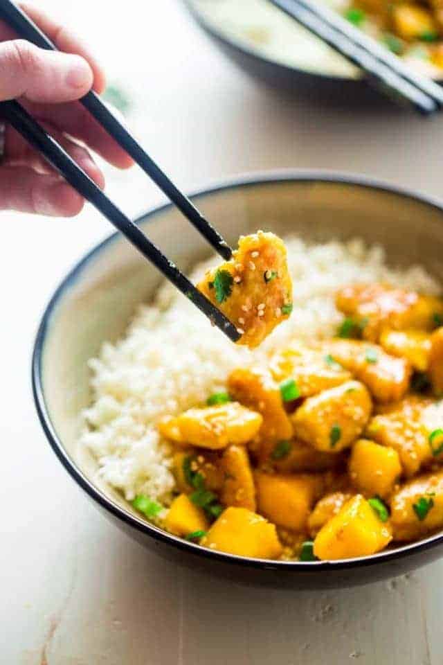 Coconut Mango Chicken Curry with Cauliflower Rice
