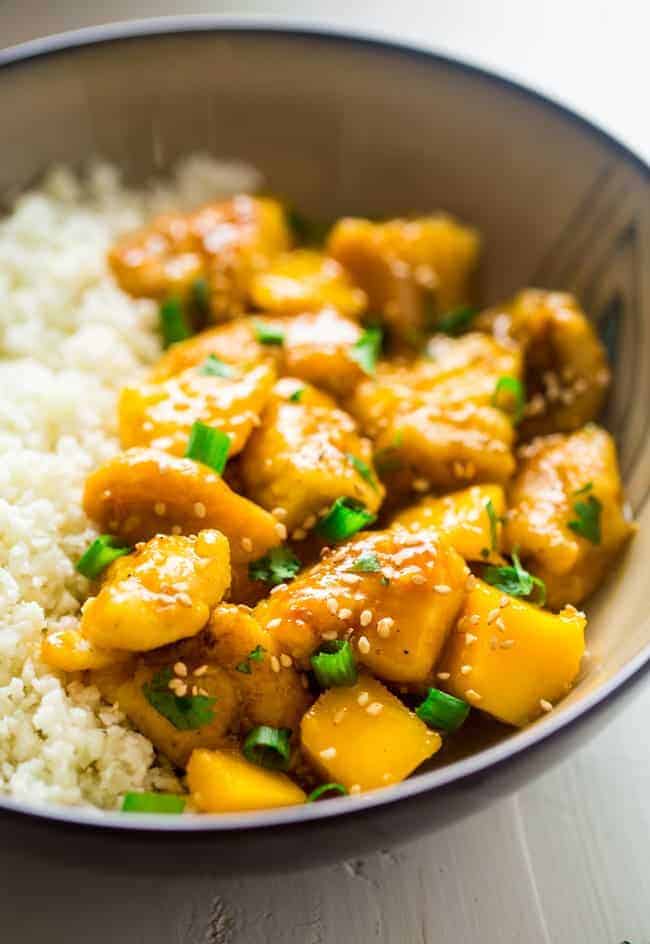 Coconut Mango Chicken Curry with Cauliflower Rice