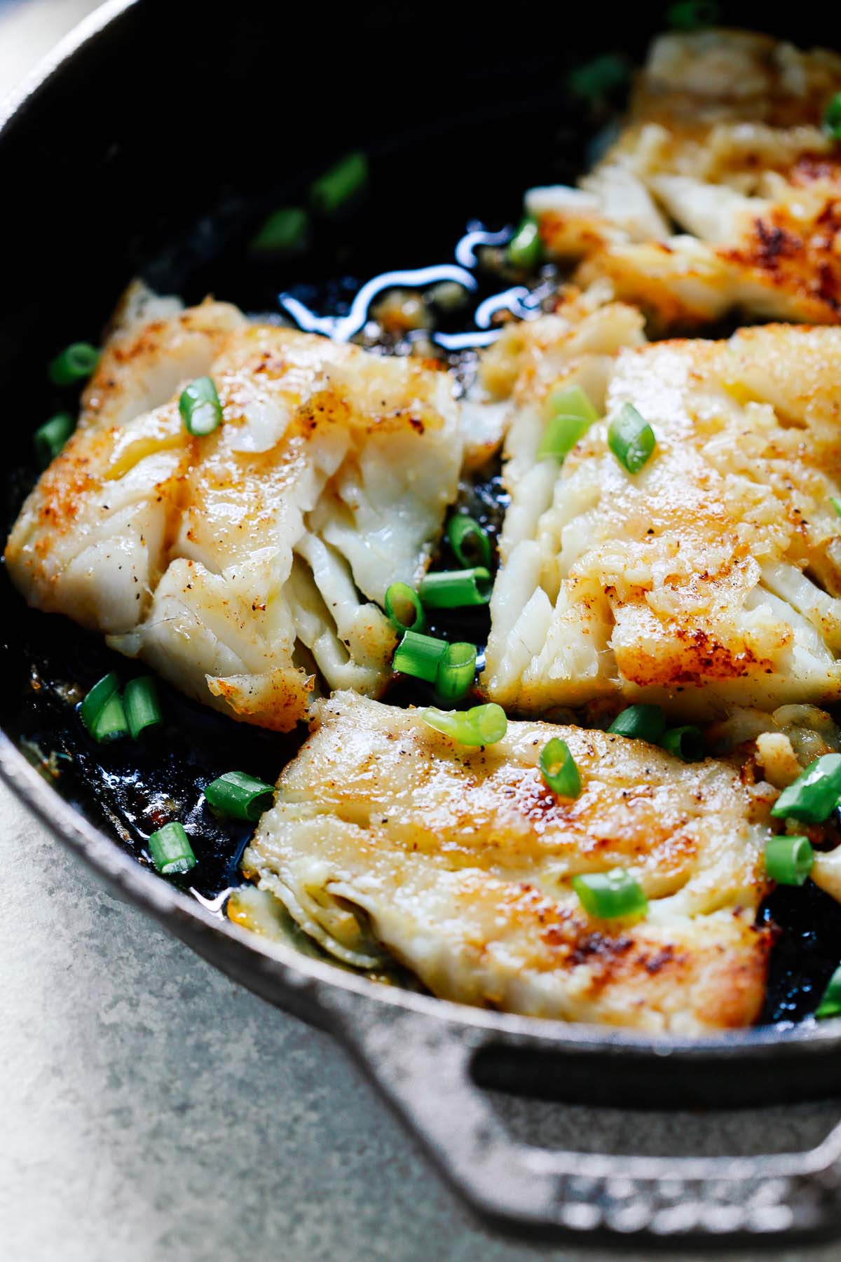 Pan-Fried Cod with Garlic-Basil Brown Butter