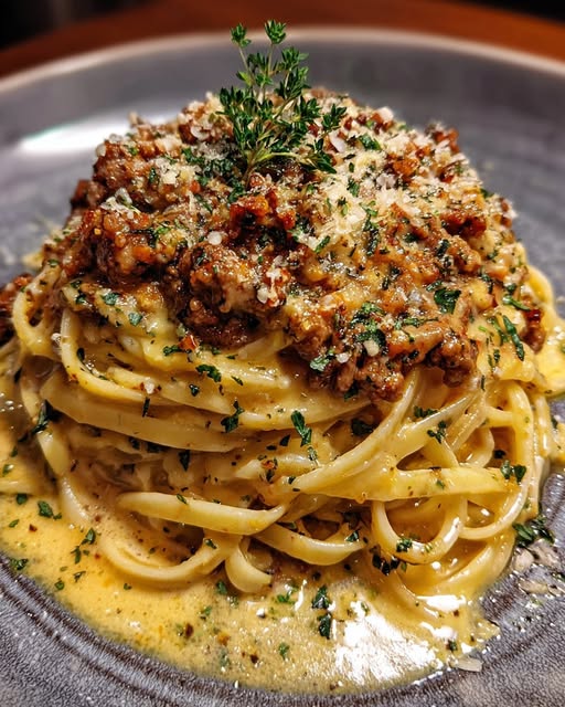 Linguini with Garlic Butter and Philo Farnsworth Parmesan