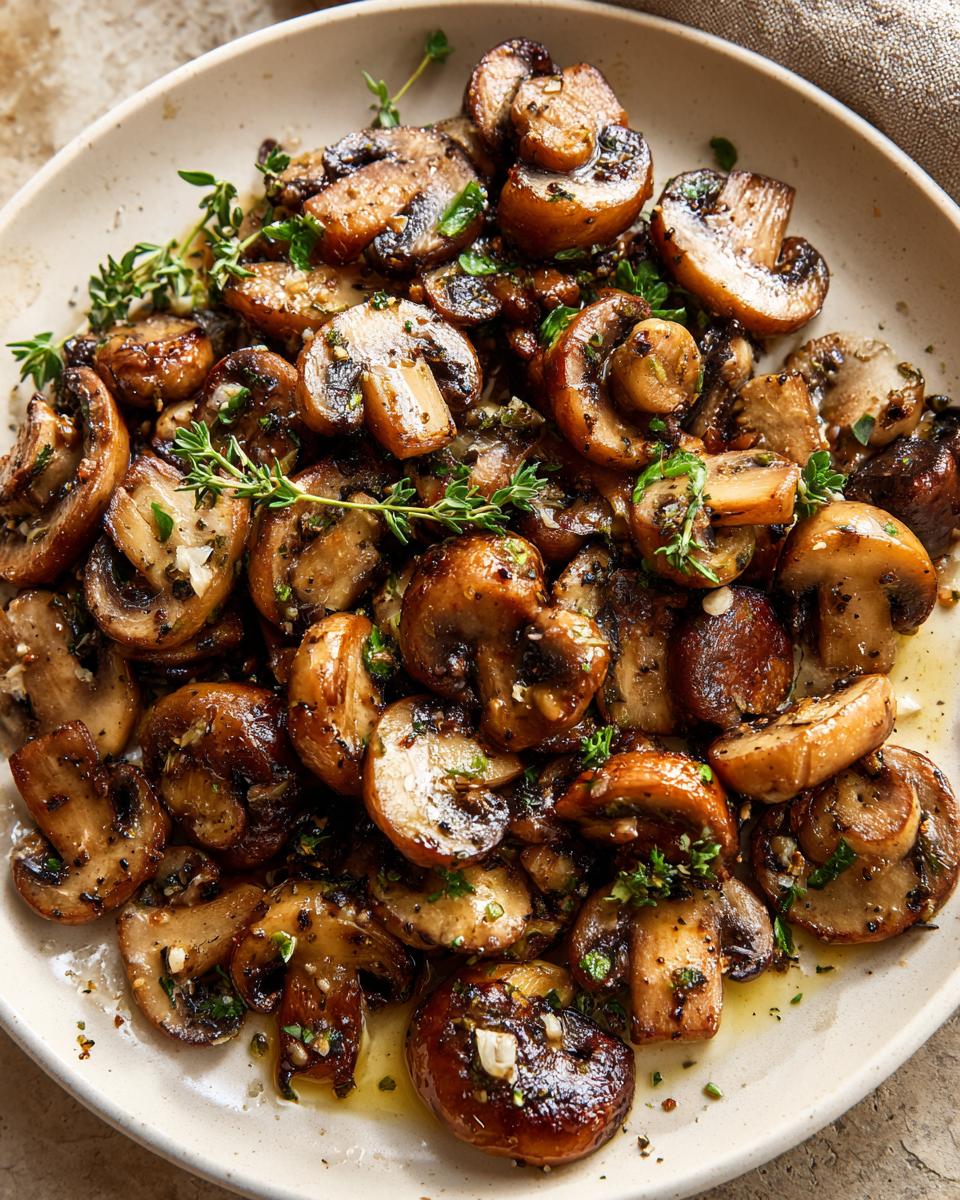Sautéed Garlic Butter Mushrooms with Thyme and Parmesan