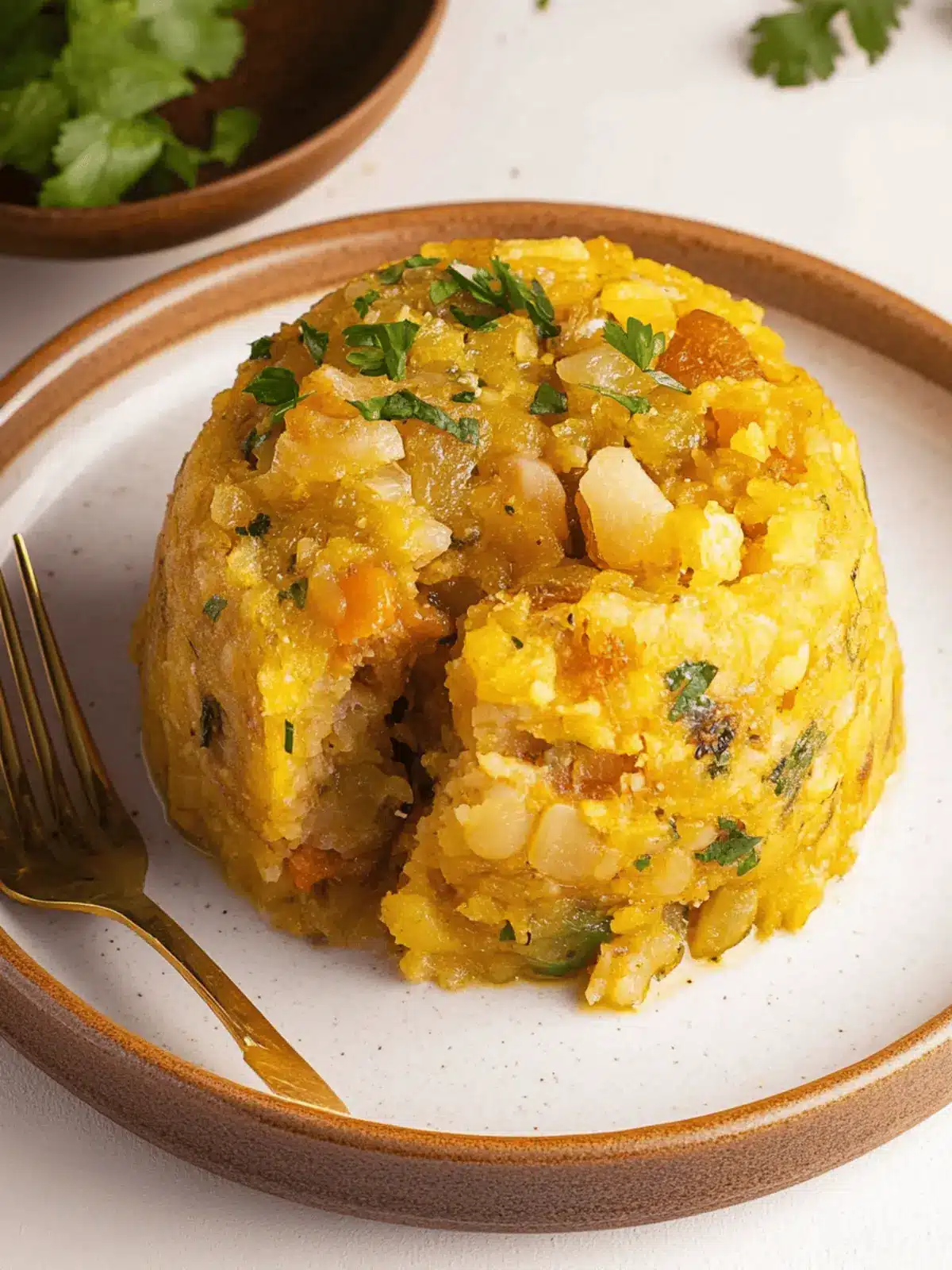 Mofongo-Inspired Fried Plantain and Garlic Mash with Chicharrón