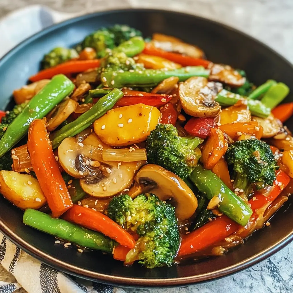 Vegetable Stir-Fry with Spicy Garlic Ginger Sauce