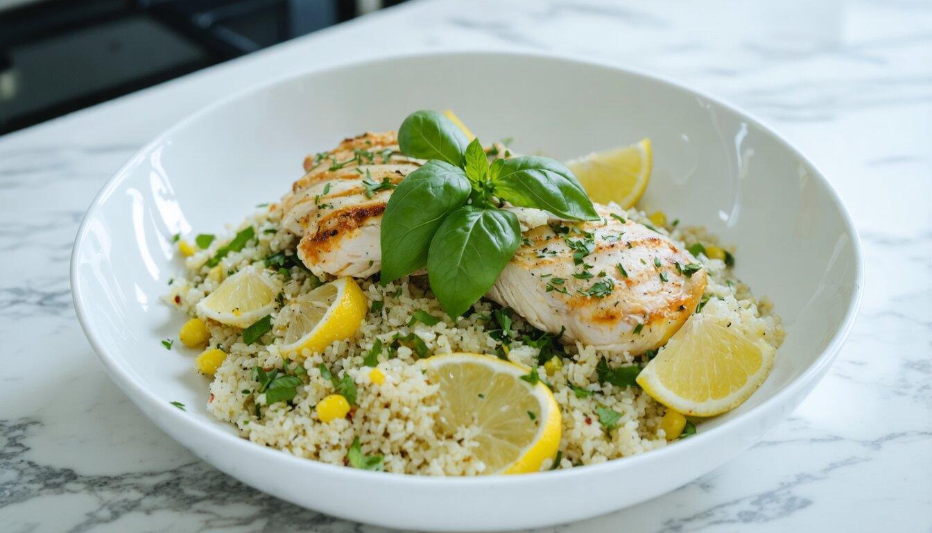 Instant Pot Lemon-Garlic Chicken with Herb Quinoa