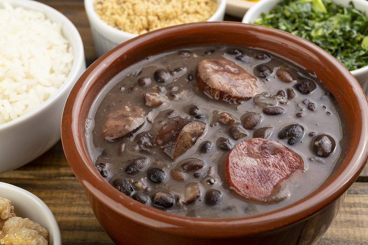 Feijoada-Inspired Brazilian Black Bean Stew with Sausage and Greens