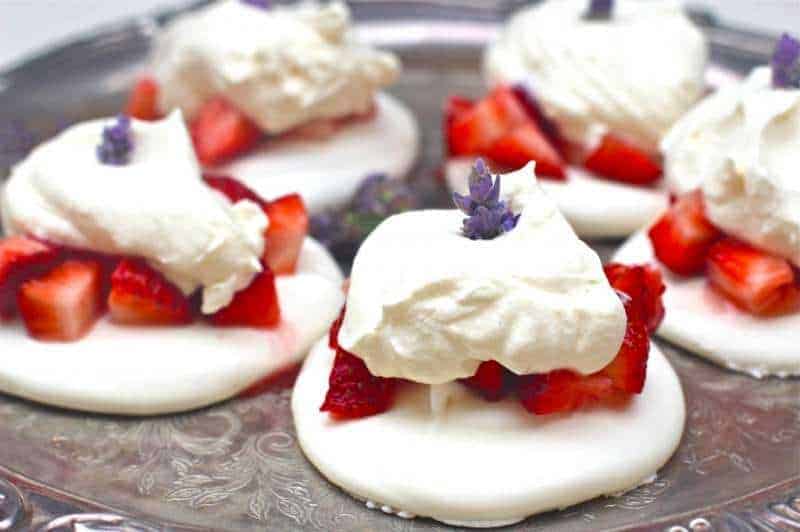 Strawberry-Rose Water Pavlova with Whipped Cream