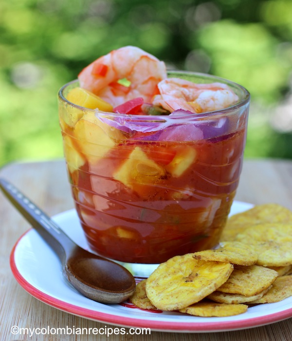 Ceviche de Camarones con Mango
