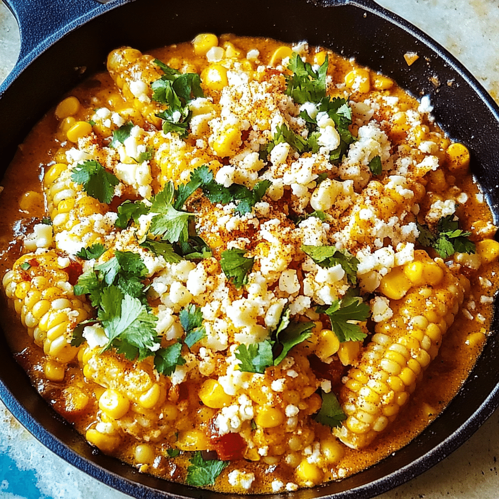 Skillet Mexican Street Corn with Garlic and Lime