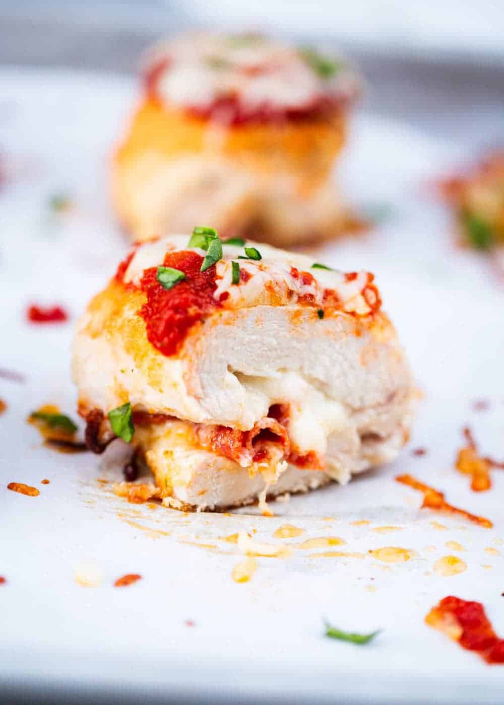 Chicken Sausage Pizza Roll Ups with Marinara Dipping Sauce