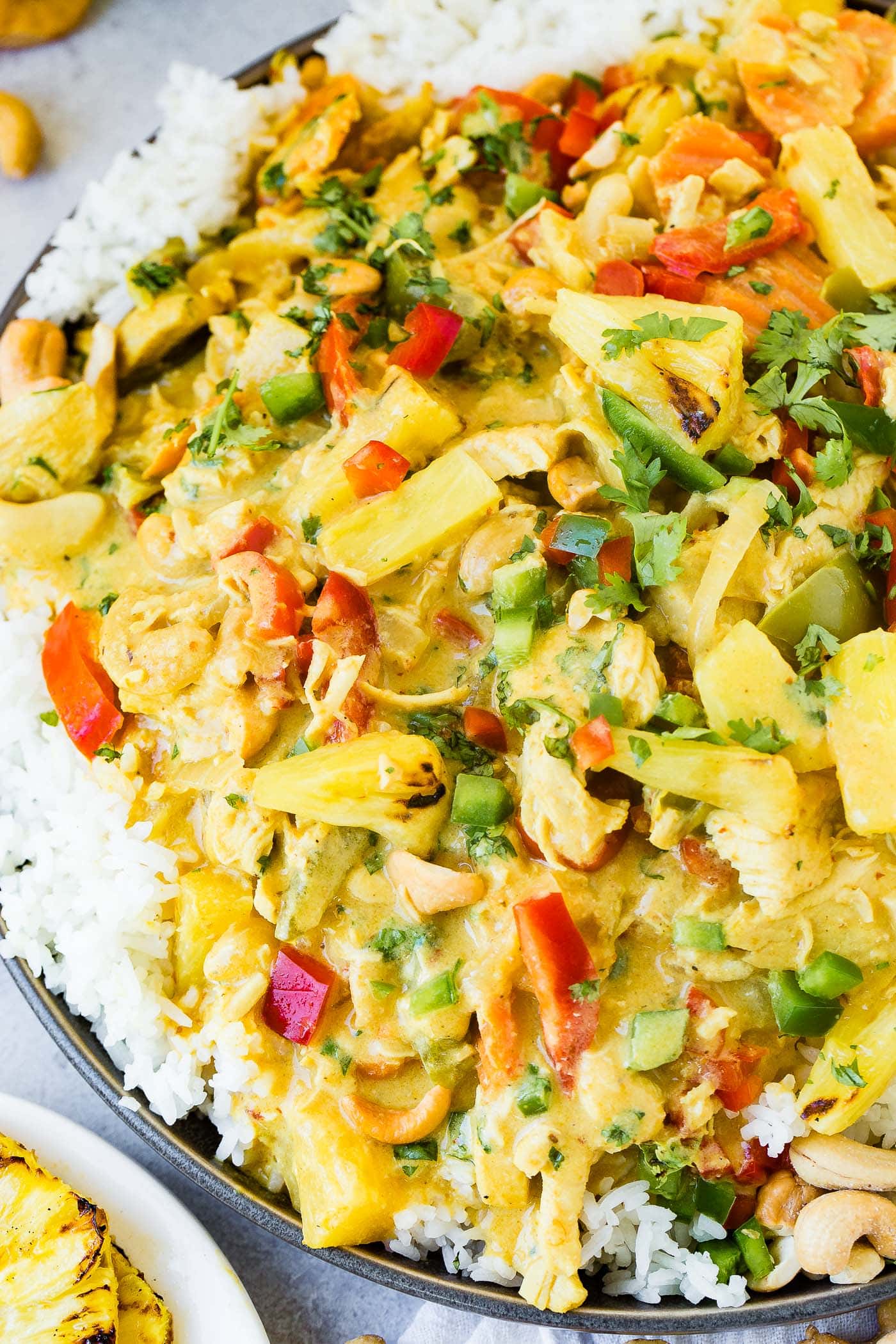 Curried Pineapple Chicken with Coconut Cauliflower Rice