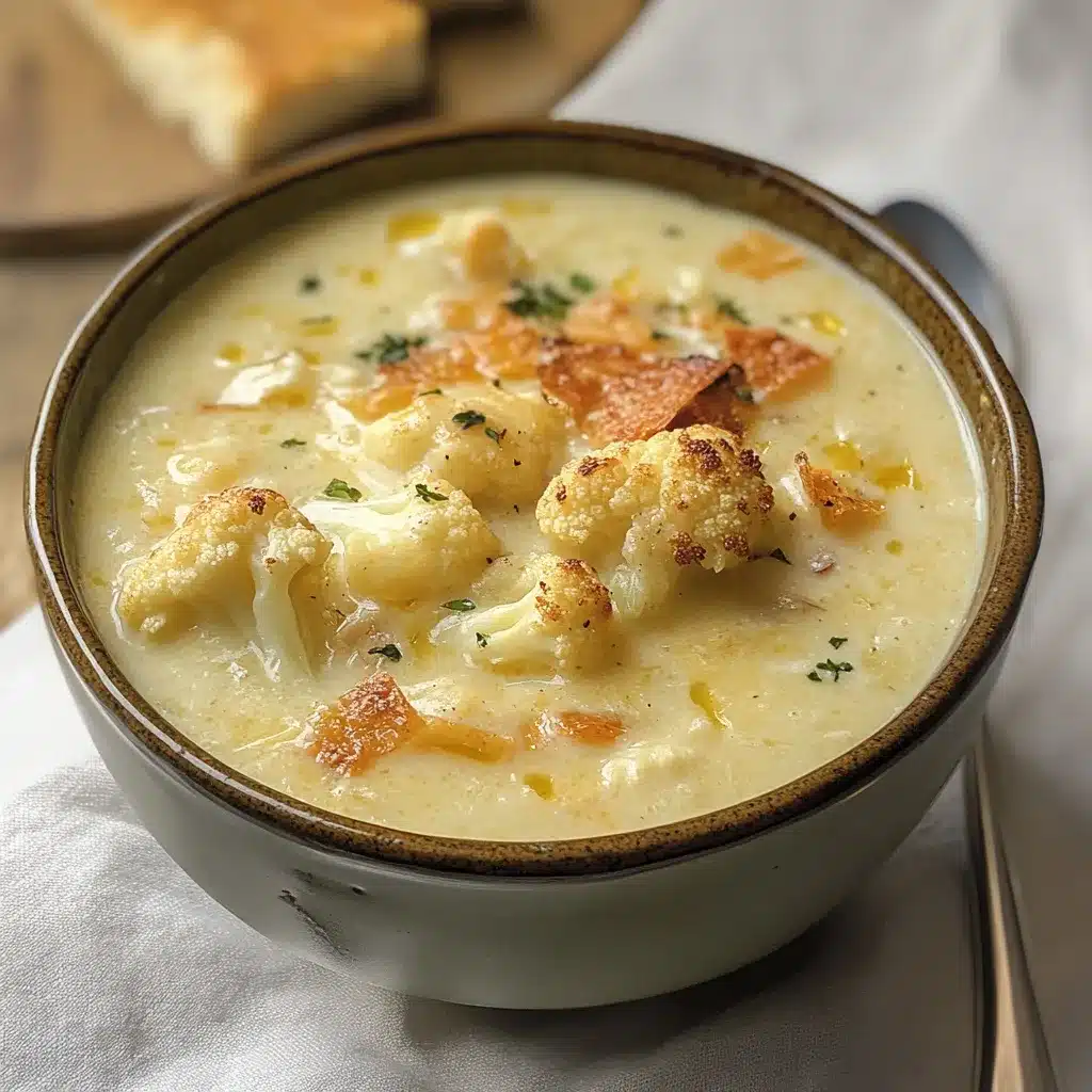 Oven-Roasted Cauliflower Soup with Garlic and Butter