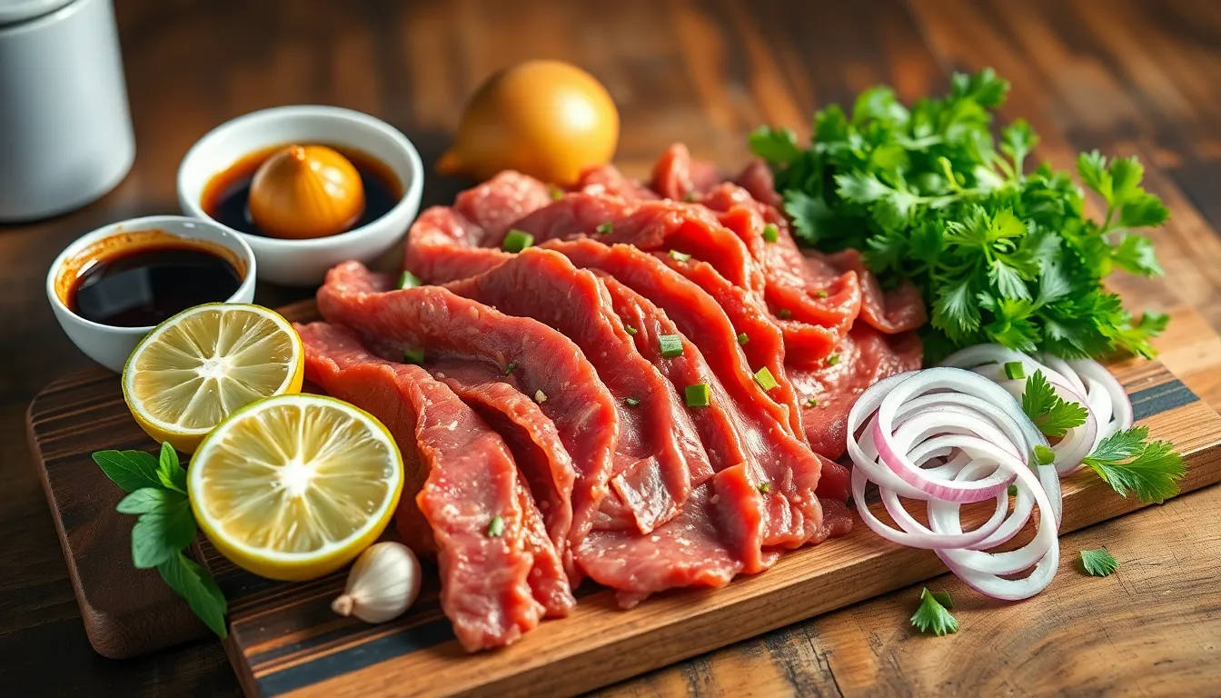 Bistek Tagalog Beef Slices Braised in Soy and Citrus