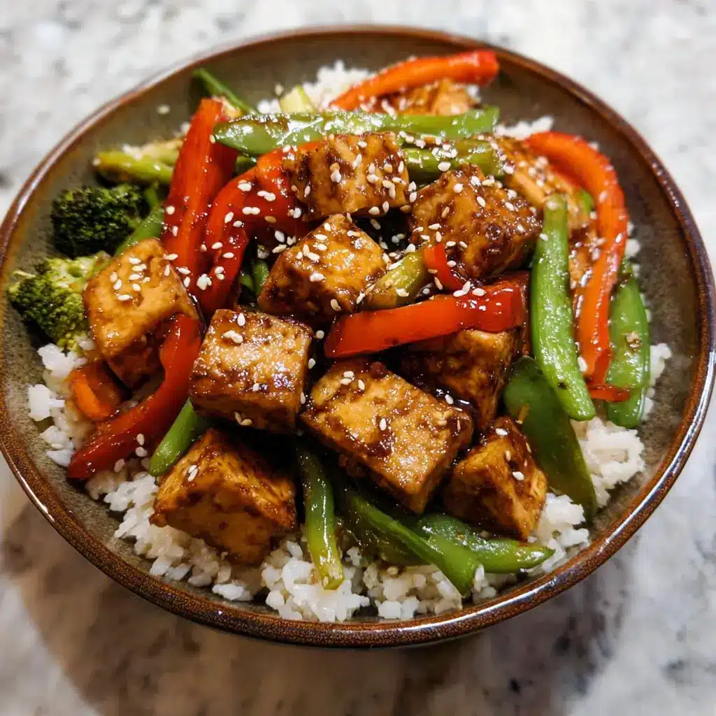 Stir-Fried Sesame Tofu with Baby Hazel Easter Veggies